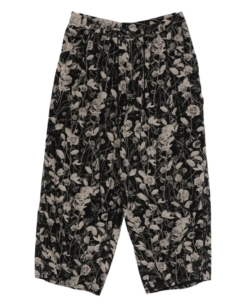 NEEDLES Hose mit Blumenprint - Schwarz Schwarz