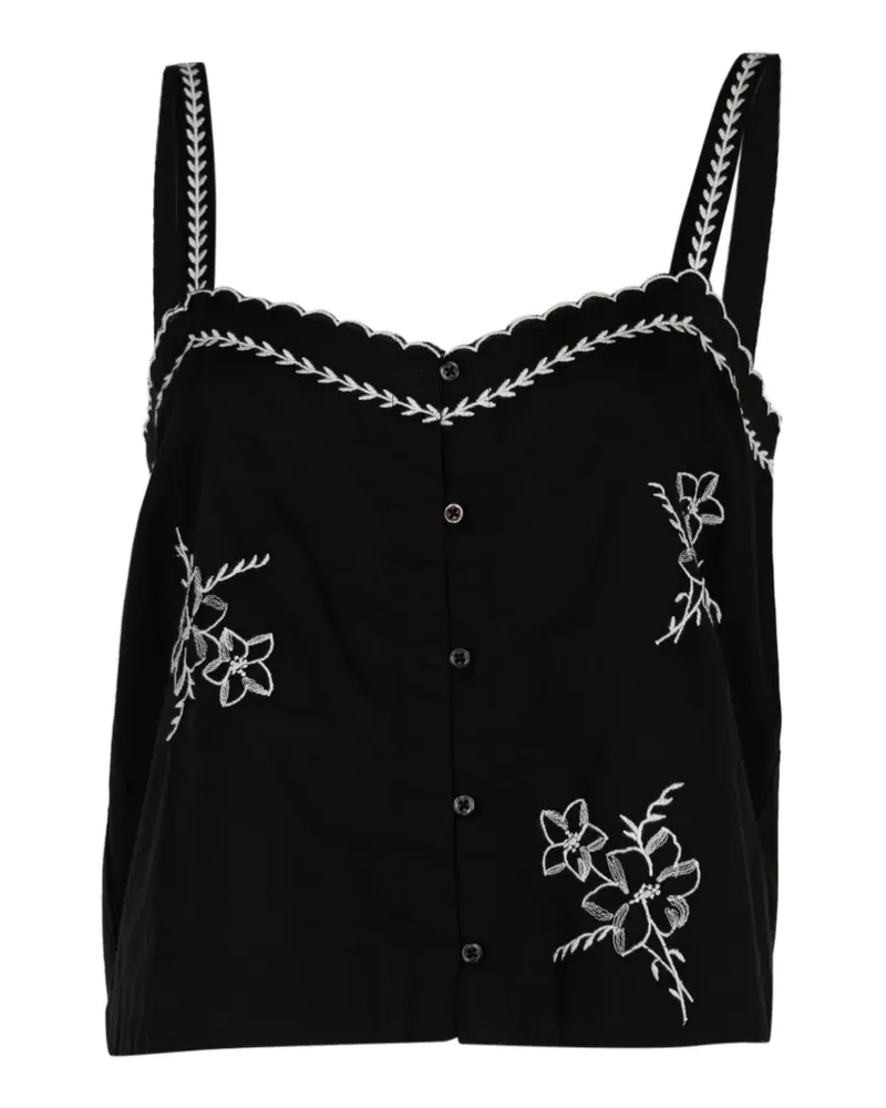 The Great Weekend embroidered top - Schwarz Schwarz