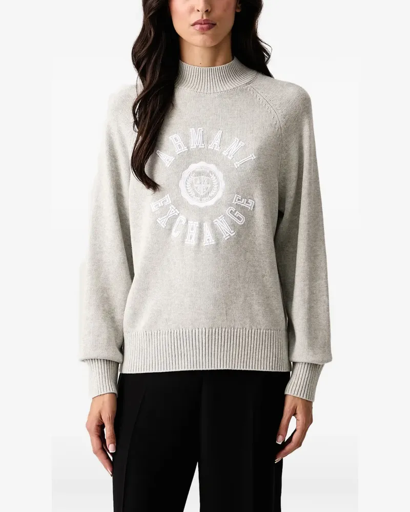Armani Exchange Pullover mit Logo-Stickerei - Grau Grau