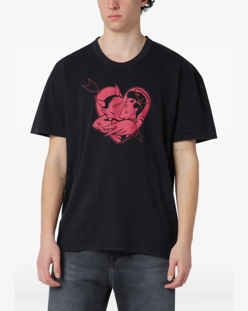 Our Legacy Loose T-Shirt mit Print - Schwarz Schwarz