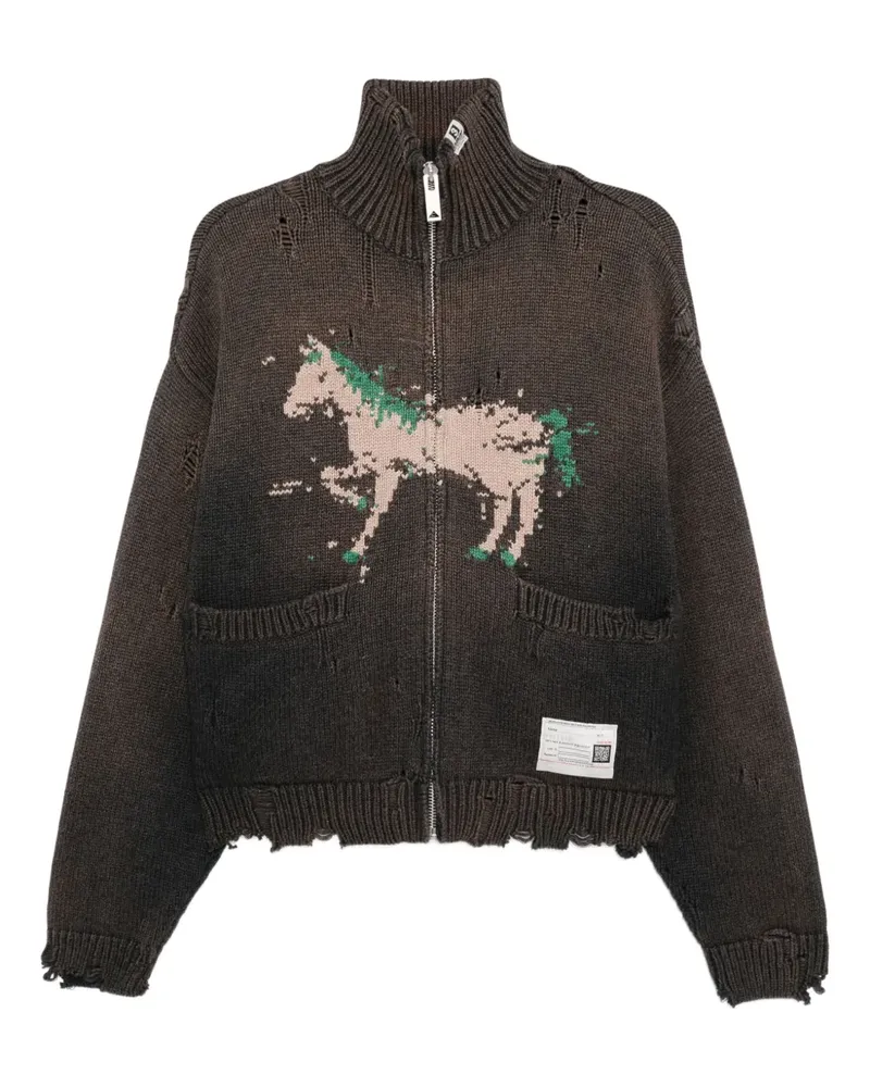 MIHARAYASUHIRO Cardigan mit Pferdestickerei - Braun Braun