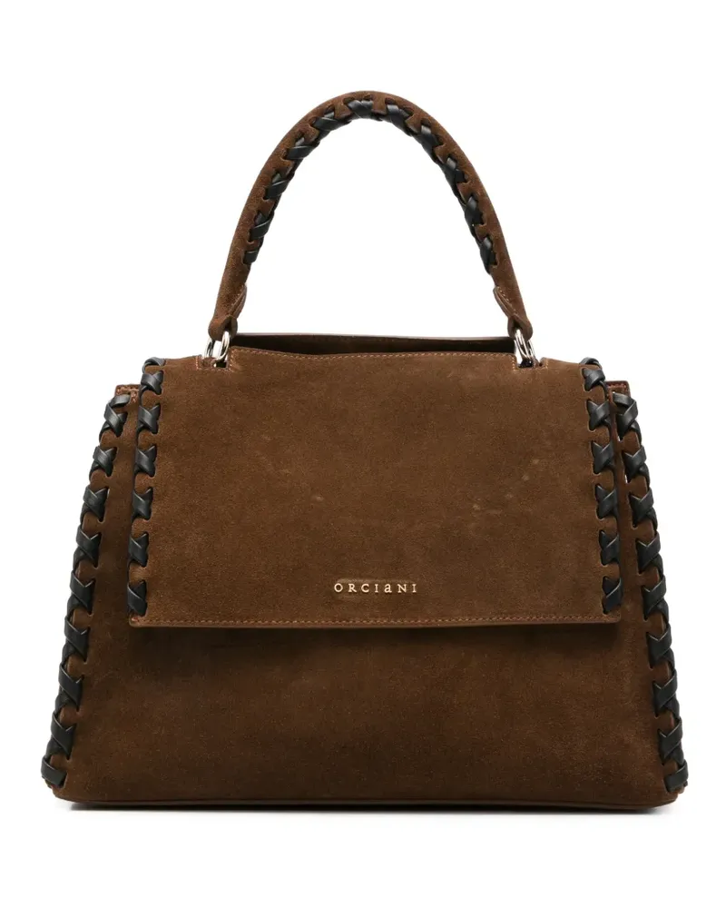 Orciani Schultertasche mit Flechtdetail - Braun Braun