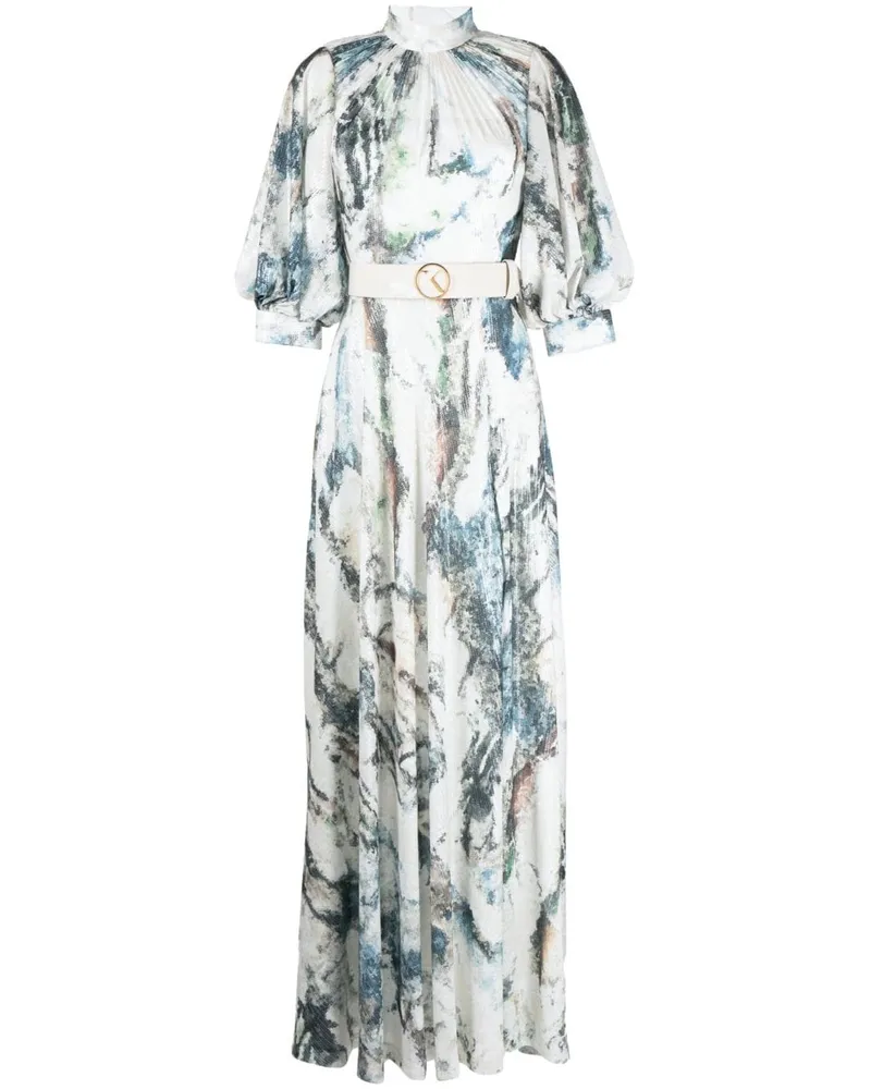Saiid Kobeisy Paillettenkleid mit grafischem Print - Blau Blau