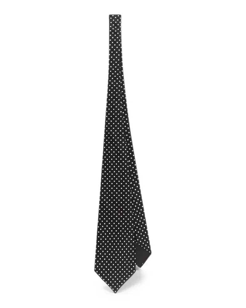 Dolce & Gabbana Jacquard-Krawatte mit Polka Dots - Schwarz Schwarz