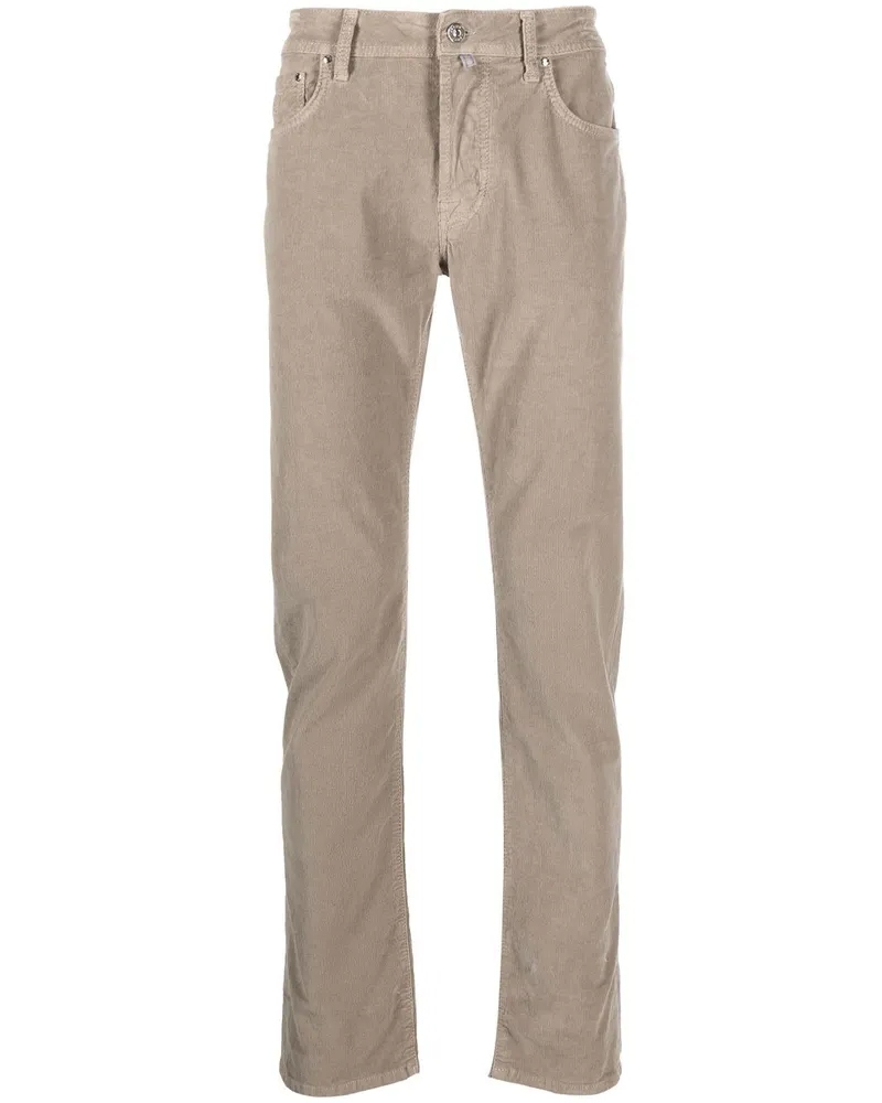 Jacob Cohën Schmale Hose mit Logo-Patch - Nude Nude