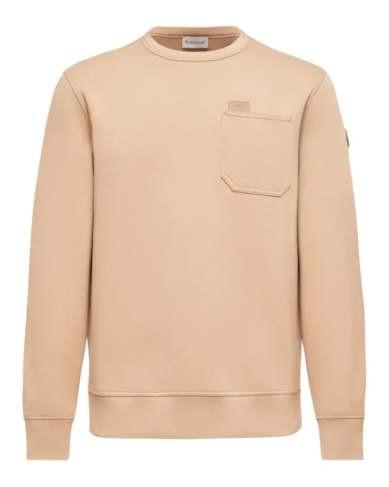Moncler logo-patch pocket sweatshirt - Nude Nude