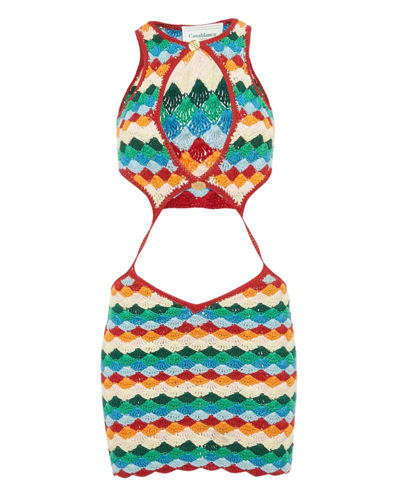 Casablanca Paris crochet cut-out dress - Blau Blau