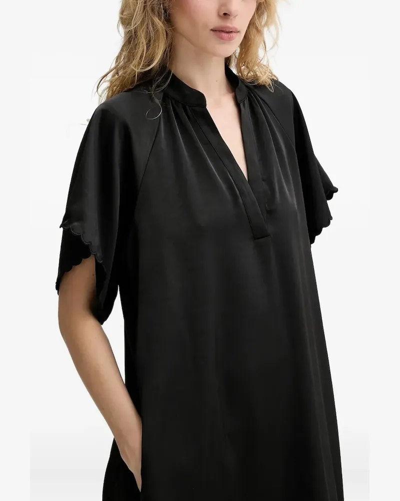 BRUUNS BAZAAR Kleid mit V-Ausschnitt - Schwarz Schwarz