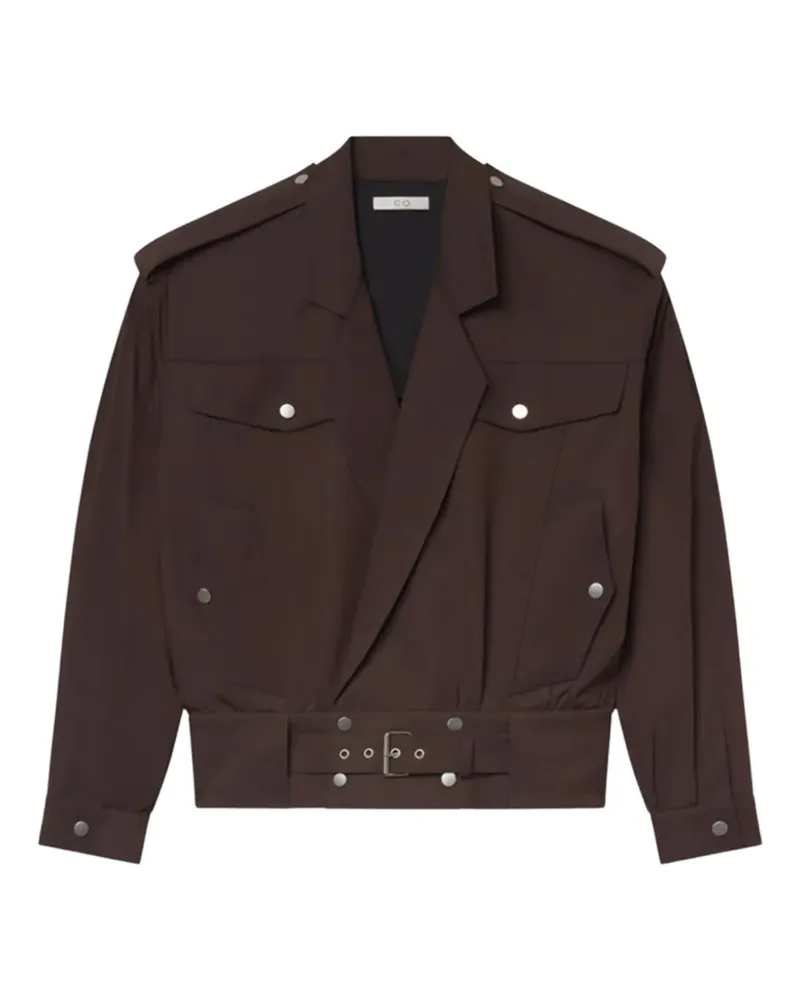 Co Military-Jacke mit Gürtel - Braun Braun