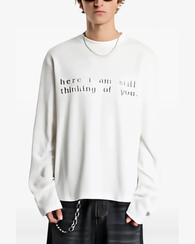 MISBHV slogan-print waffle-knit T-shirt - Weiß Weiß