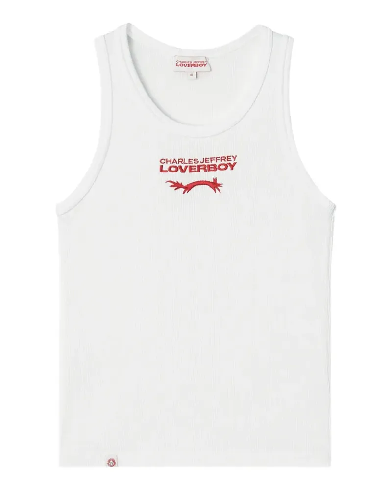 Charles Jeffrey Loverboy logo-embroidered ribbed tank top - Weiß Weiß