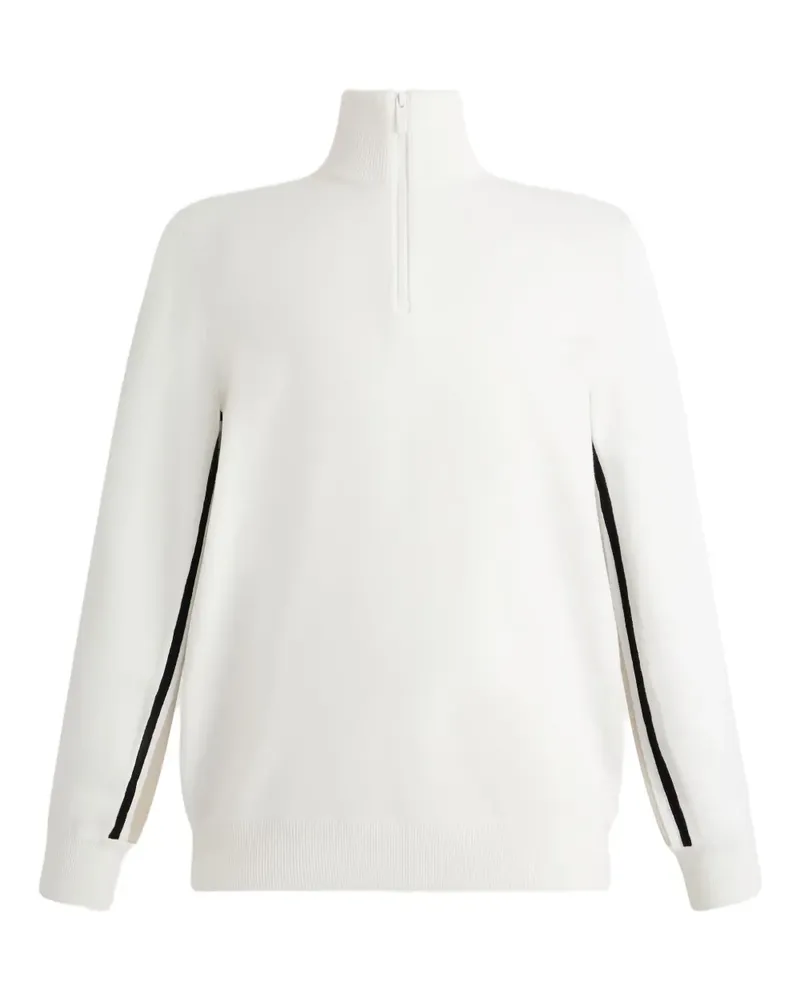 FUSALP Intarsien-Pullover mit kurzem Reißverschluss - Weiß Weiß