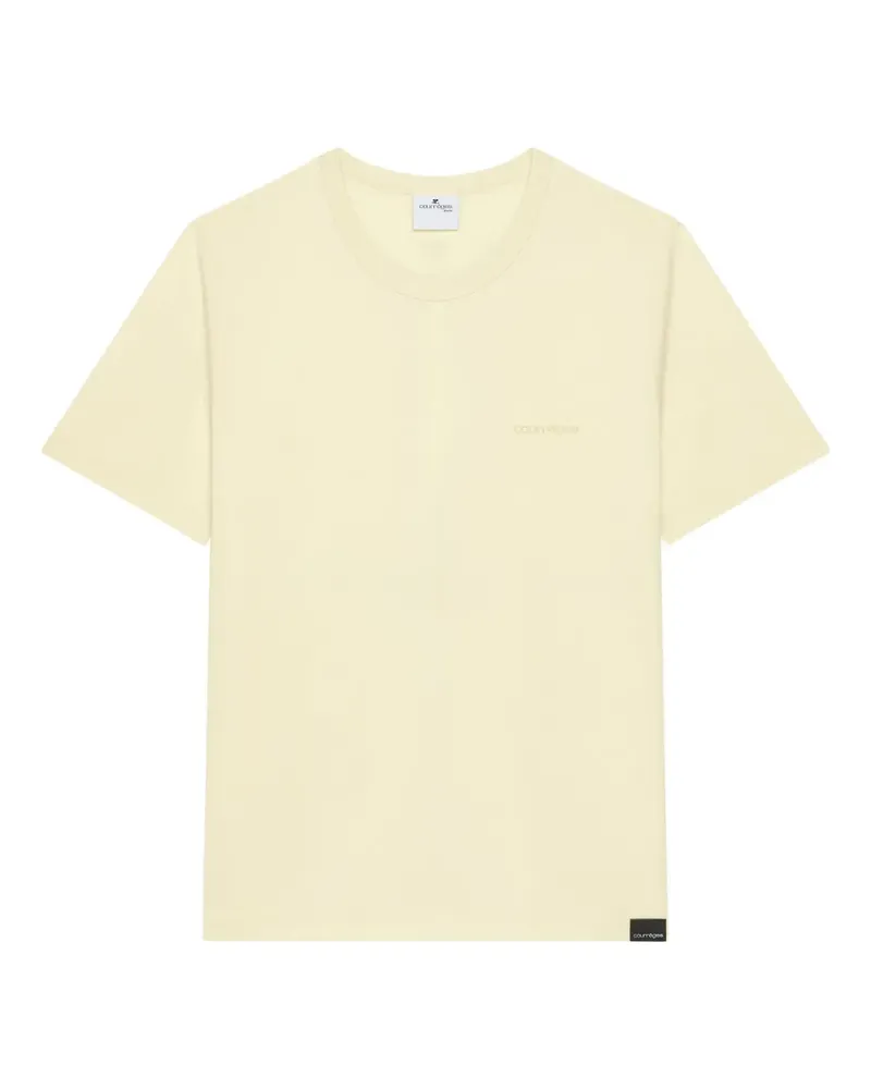 Courrèges T-Shirt mit Logo-Stickerei - Gelb Gelb