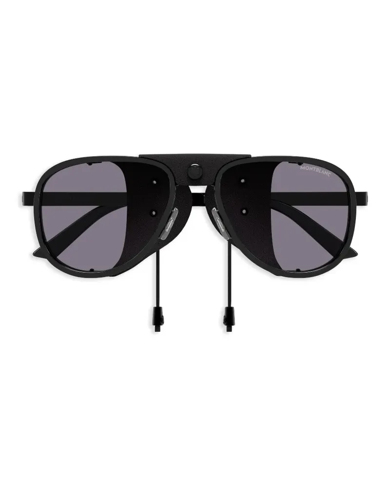 Montblanc Pilotenbrille mit Seitenschutz - Schwarz Schwarz