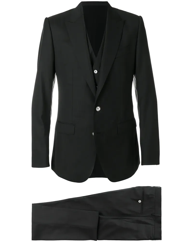 Dolce & Gabbana Dreiteiliger Anzug - Schwarz Schwarz