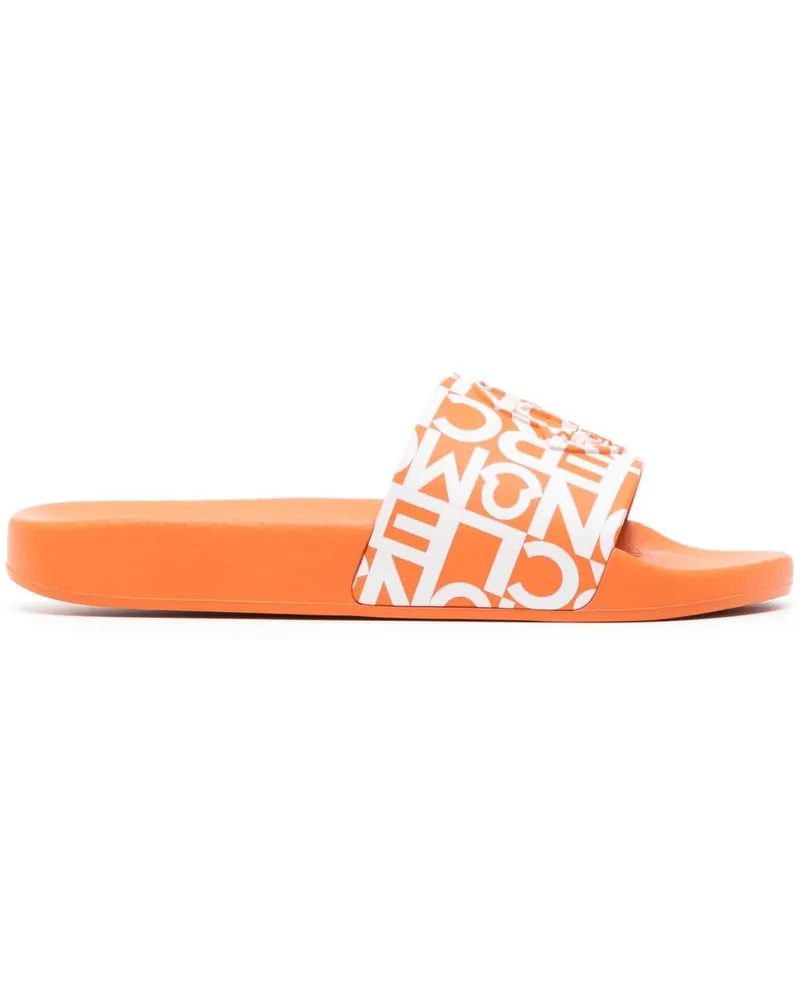 Moncler Pantoletten mit Logo-Prägung - Orange Orange