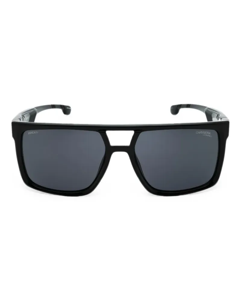 Carrera Sonnenbrille mit eckigem Gestell - Schwarz Schwarz