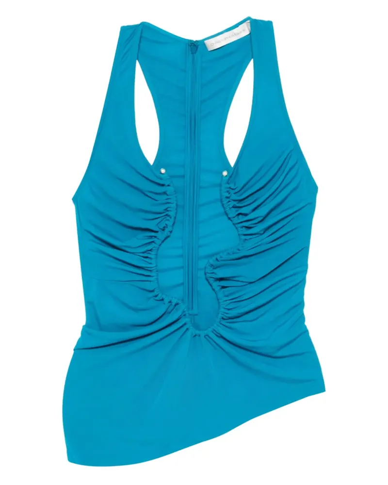 Christopher Esber cut-out ruched top - Blau Blau