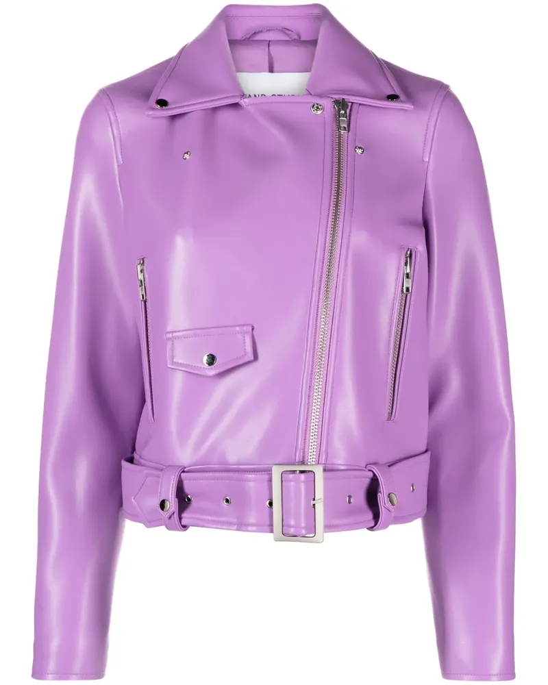 STAND Esmeralda Bikerjacke aus Faux-Leder - Violett Violett