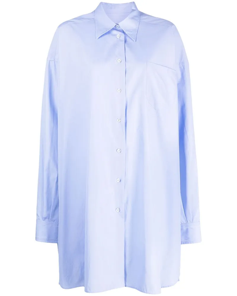 Maison Margiela Langes Popeline-Hemd - Blau Blau
