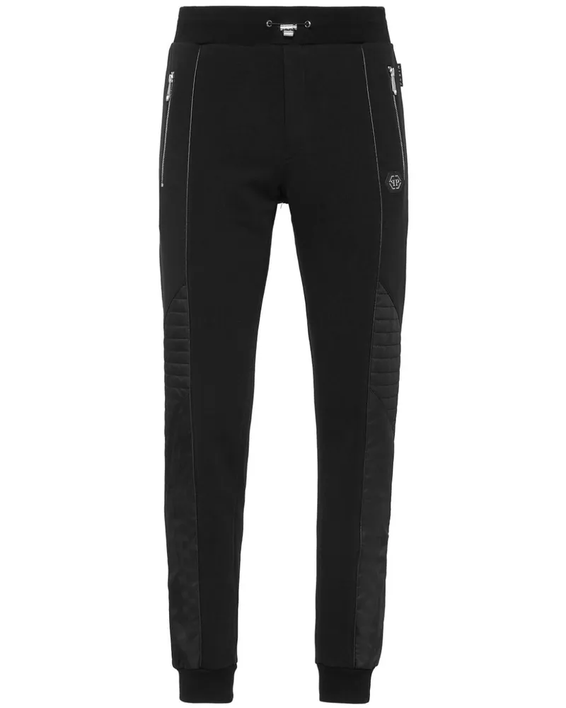 Philipp Plein Jogginghose mit Kontrasteinsätzen - Schwarz Schwarz