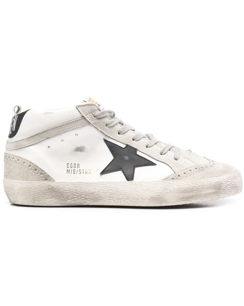 Golden Goose Mid Star Sneakers im Used-Look - Weiß Weiß