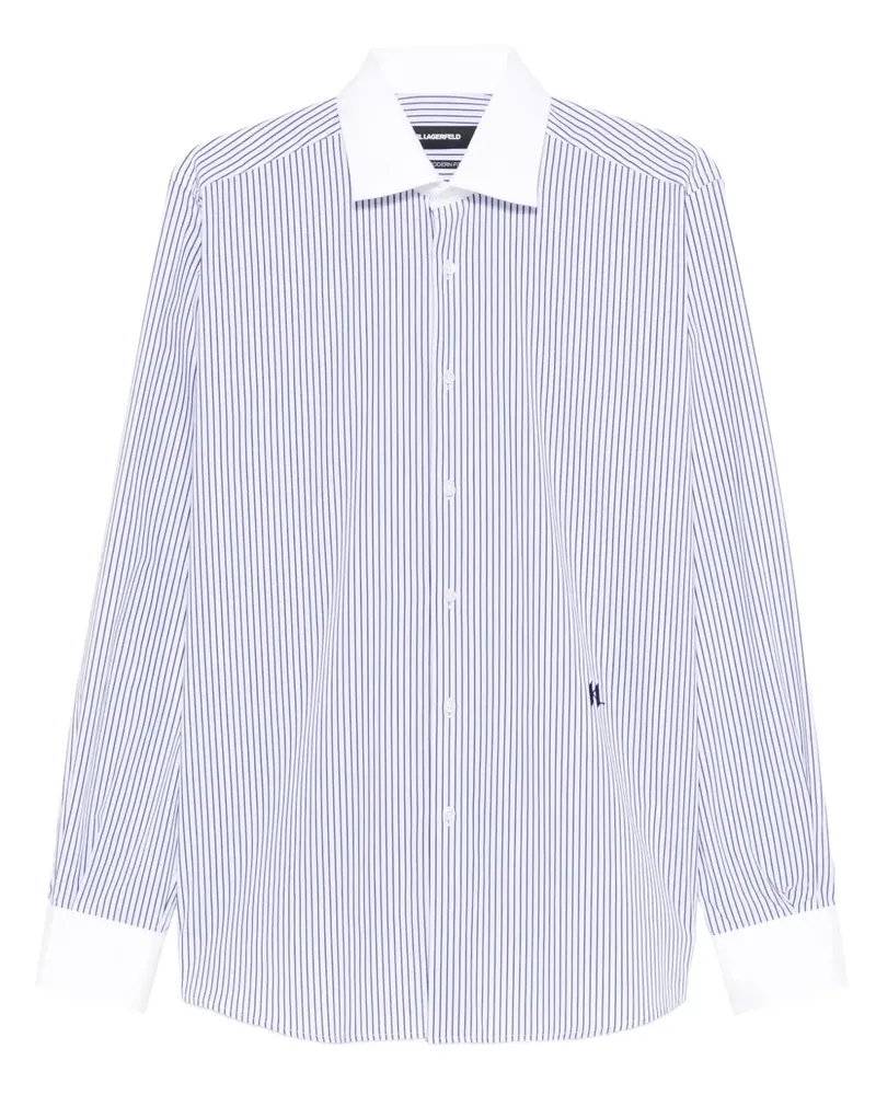 Karl Lagerfeld Gestreiftes Hemd - Weiß Weiß