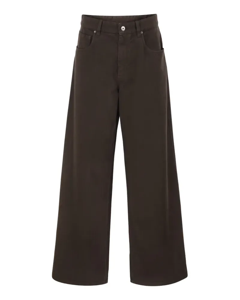 Brunello Cucinelli Stückgefärbte Jeans mit Monile-Verzierung - Braun Braun