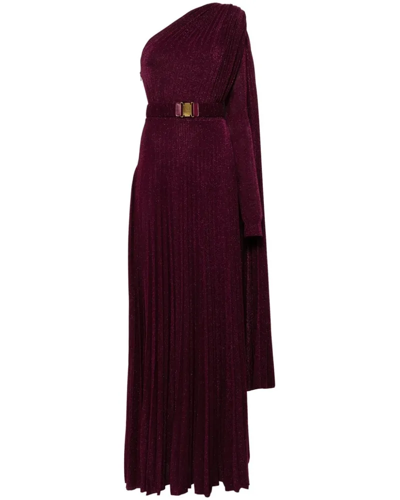 Elisabetta Franchi Asymmetrische Plisseerobe - Rot Rot