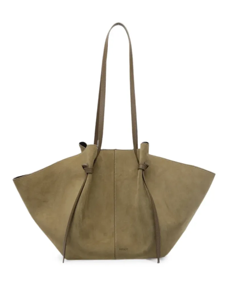 YUZEFI large Mochi suede shoulder bag - Braun Braun