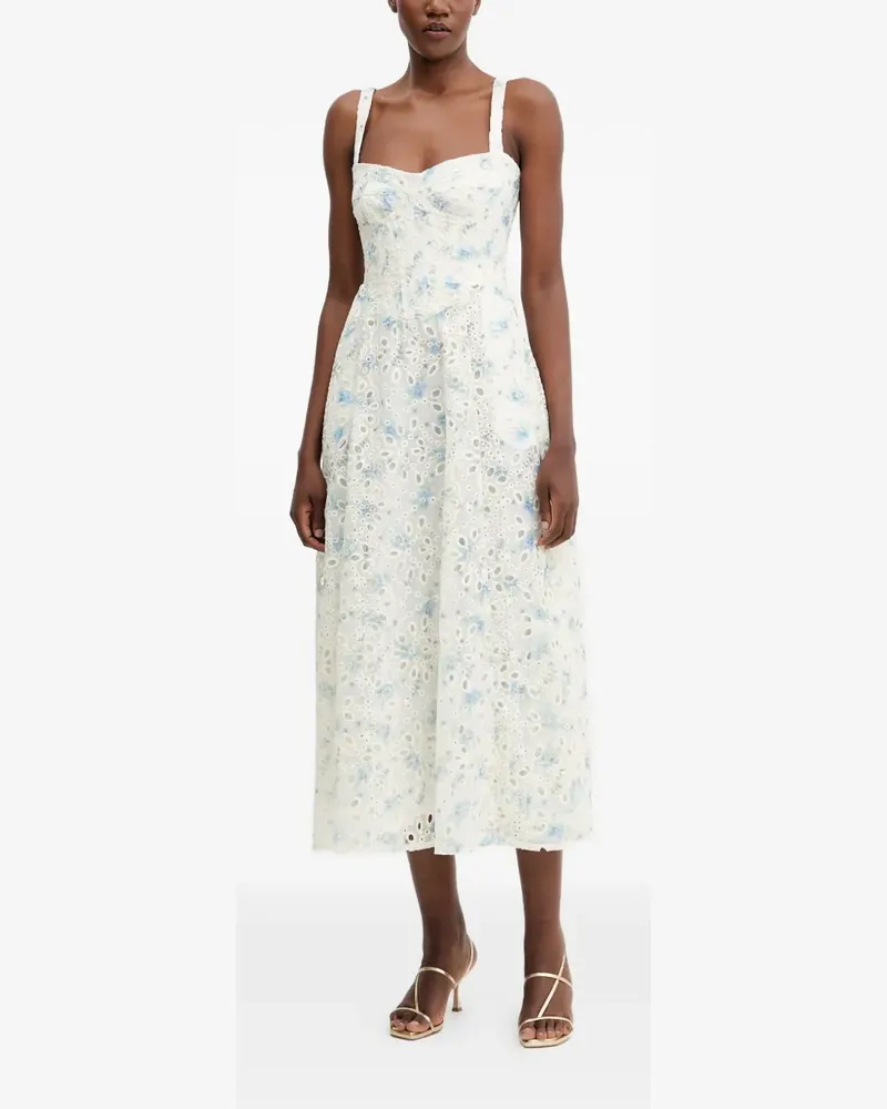 Bardot floral-pattern midi dress - Weiß Weiß