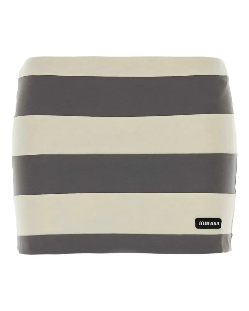 Miu Miu embroidered striped skirt - Grau Grau