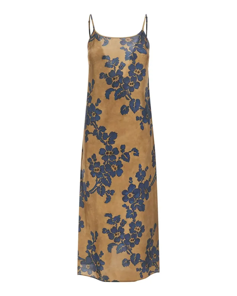 Uma Wang floral-print slip maxi dress - Gelb Gelb