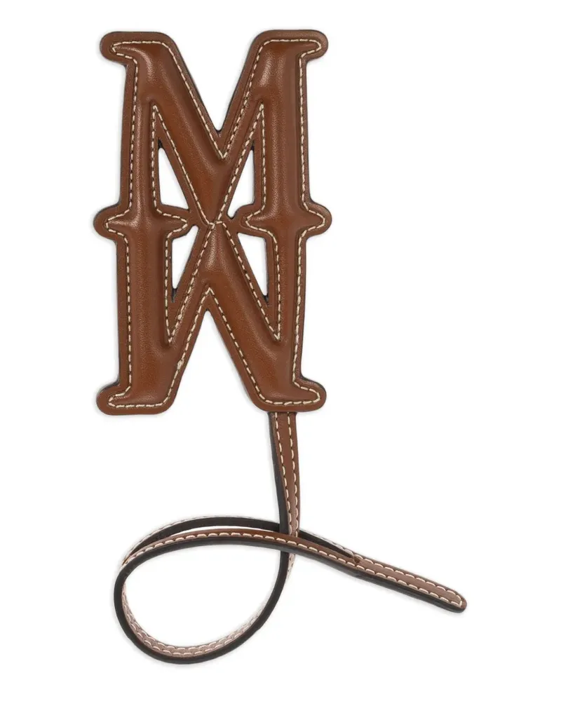 Max Mara Logo-Anhänger aus Leder - Braun Braun