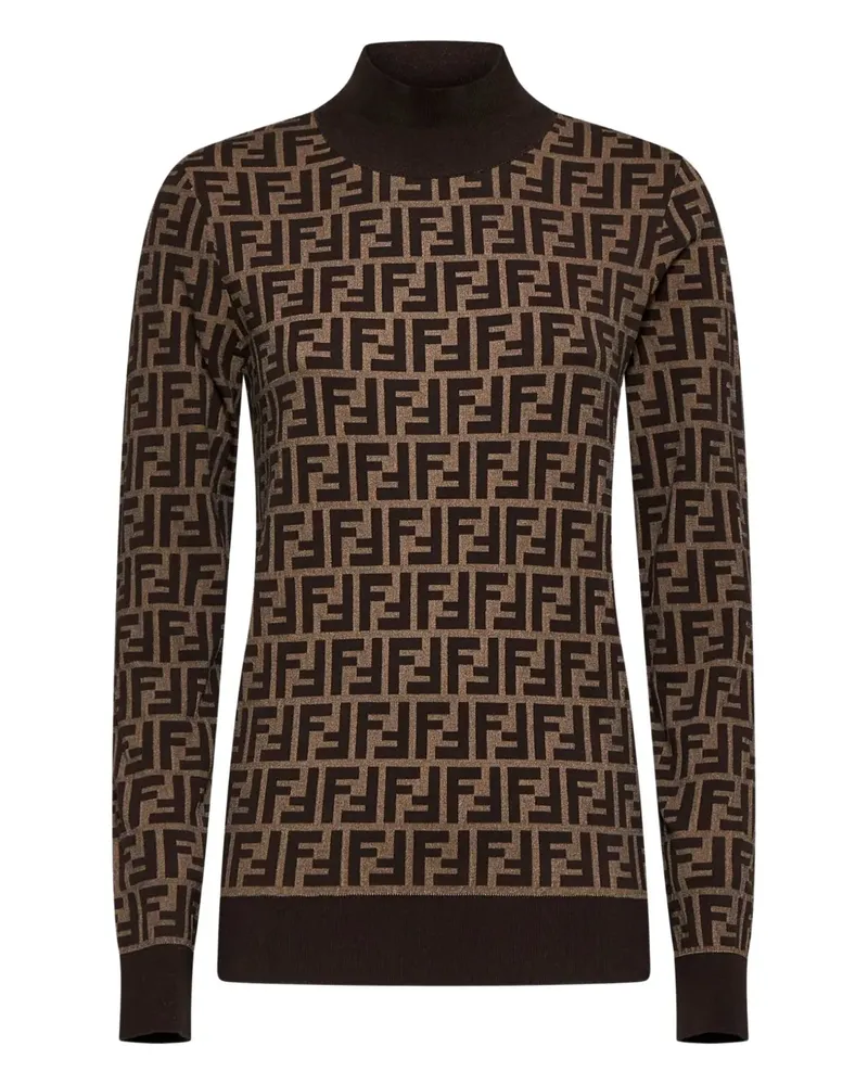 Fendi Stehkragen-Pullover mit FF - Braun Braun