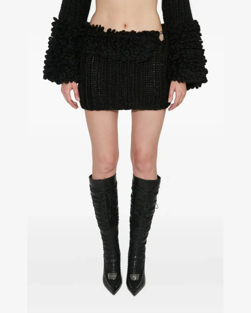 MISBHV knitted logo hardware mini skirt - Schwarz Schwarz