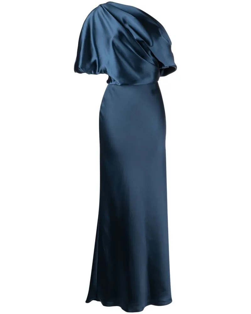 Amsale Schulterfreies Maxikleid - Blau Blau