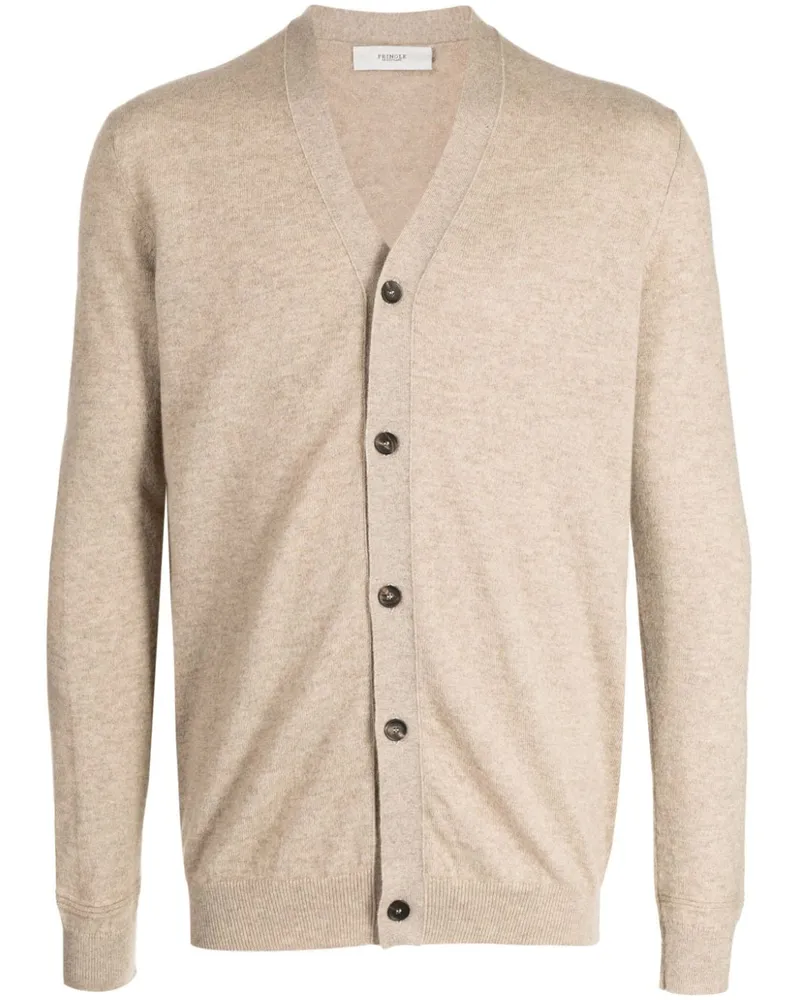 Pringle of Scotland Kaschmircardigan mit V-Ausschnitt Nude