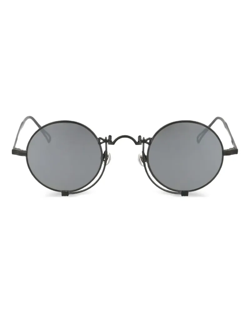 MATSUDA Sonnenbrille mit rundem Gestell - Schwarz Schwarz