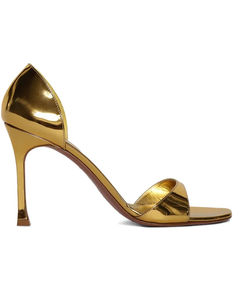 Amina Muaddi Agnese Sandalen im Metallic-Look 95mm - Gold Gold