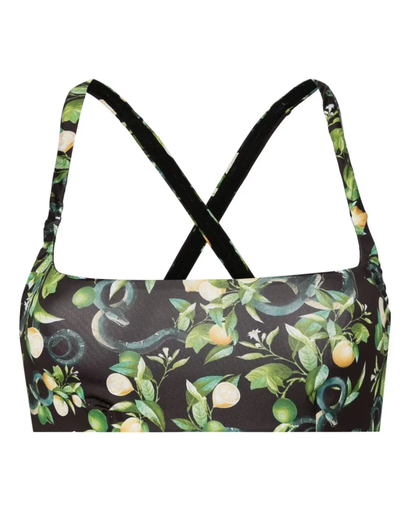 Roberto Cavalli Bikinioberteil mit Print - Schwarz Schwarz