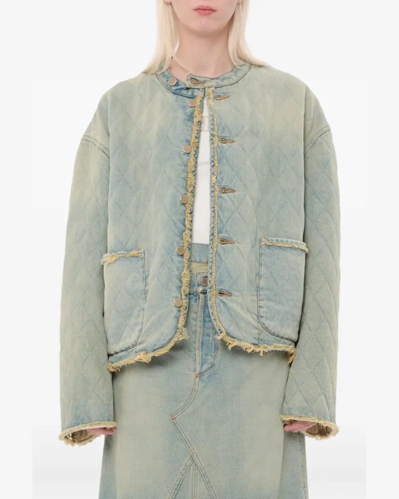 Magliano quilted frayed-edge jacket - Blau Blau