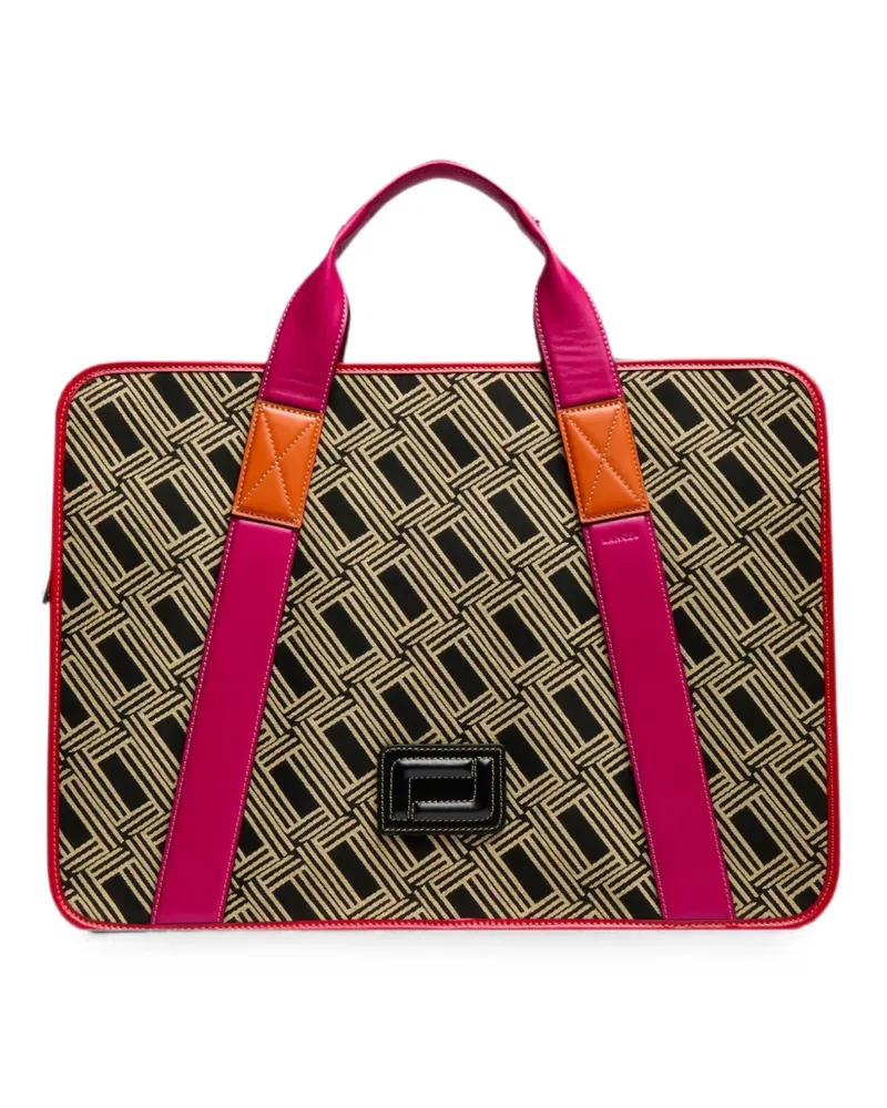 Lancel Mistral monogram-jacquard leather-trim weekend bag - Nude Nude
