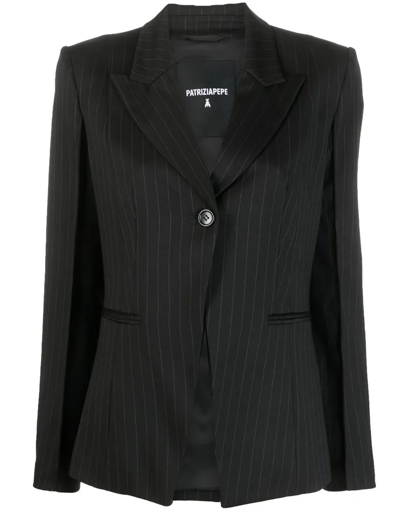 Patrizia Pepe Blazer mit Nadelstreifen Schwarz