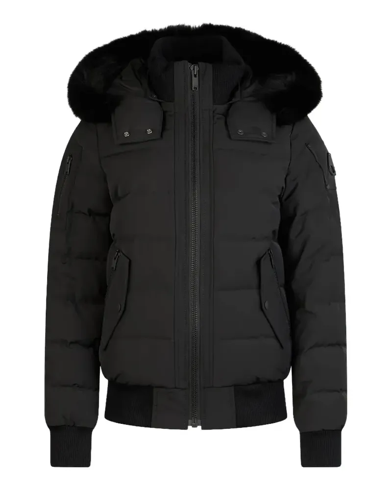Moose Knuckles shearling-trim padded jacket - Schwarz Schwarz