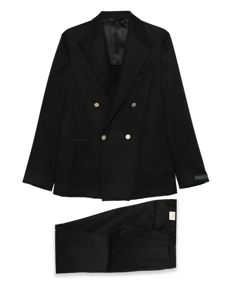 Briglia 1949 Doppelreihiger Bolgheri Anzug aus Wolle - Schwarz Schwarz