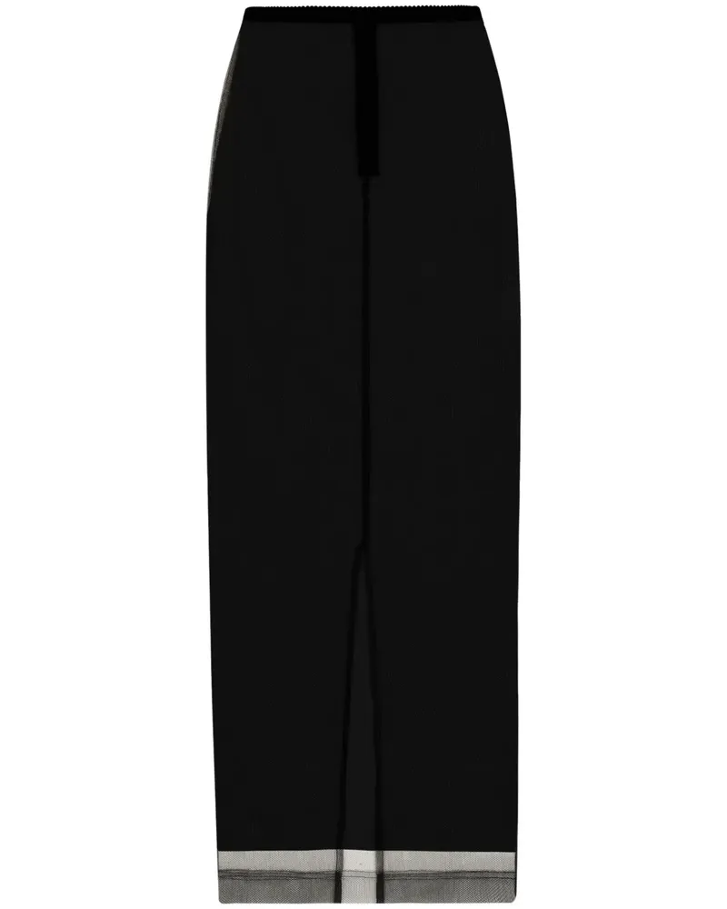 Dolce & Gabbana Midirock mit transparenten Borten - Schwarz Schwarz