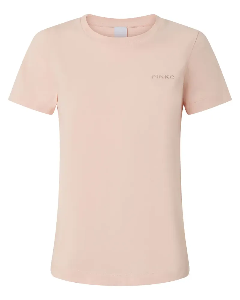 Pinko T-Shirt mit Logo-Stickerei - Rosa Rosa