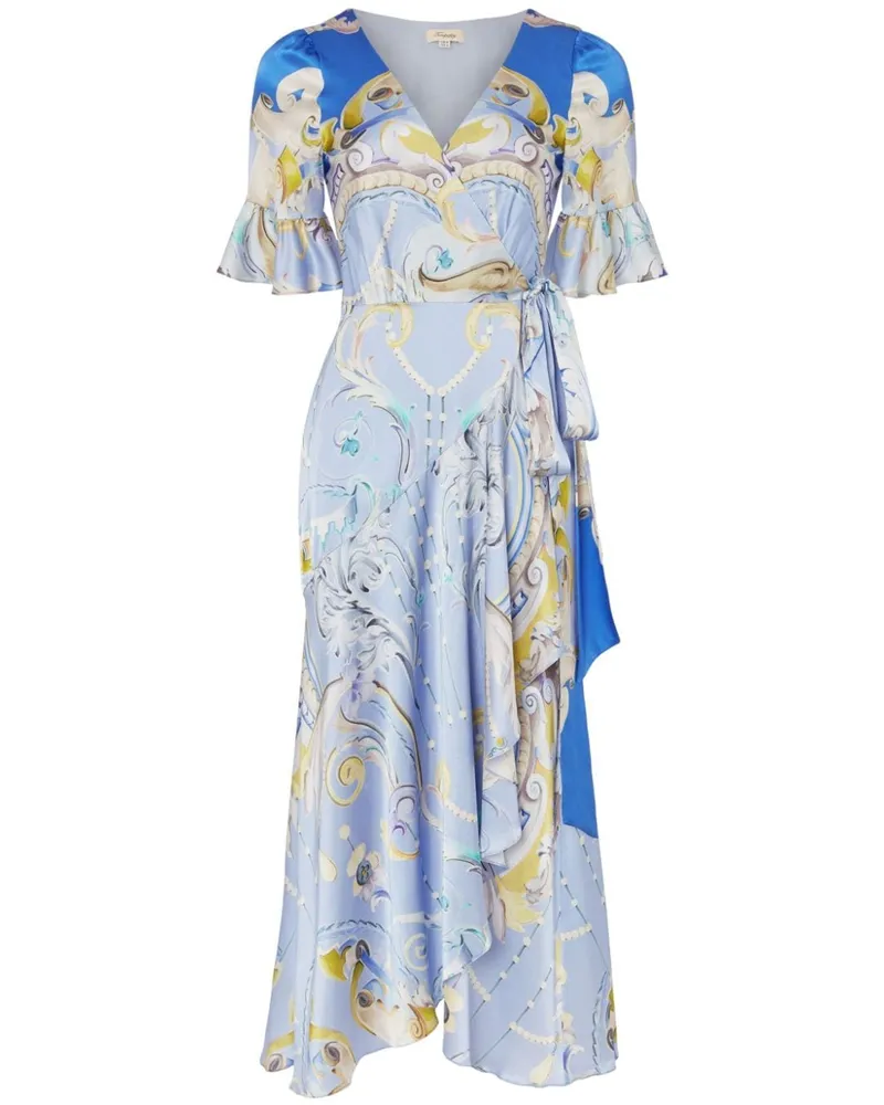 Temperley London Gewickeltes Kleid mit Carline-Print - Blau Blau