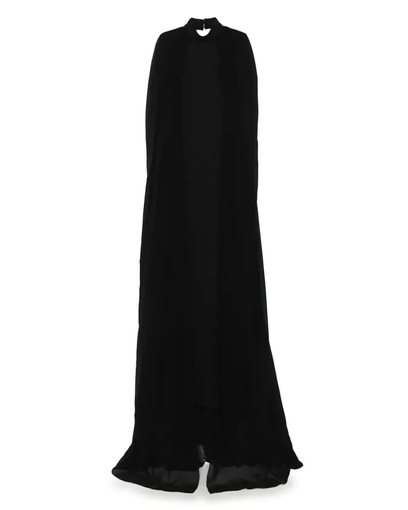 NISSA Rückenfreies Abendkleid im Cape-Stil - Schwarz Schwarz